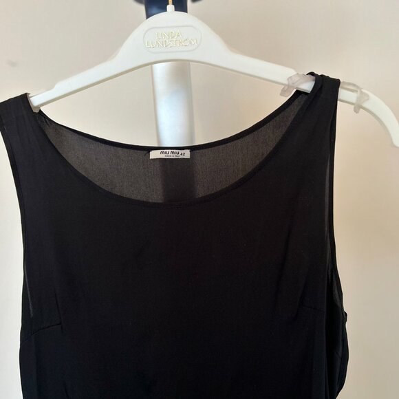 Vintage Miu Miu Black and Navy Cloud Wool Dress Size IT 42 - Picture 7 of 8